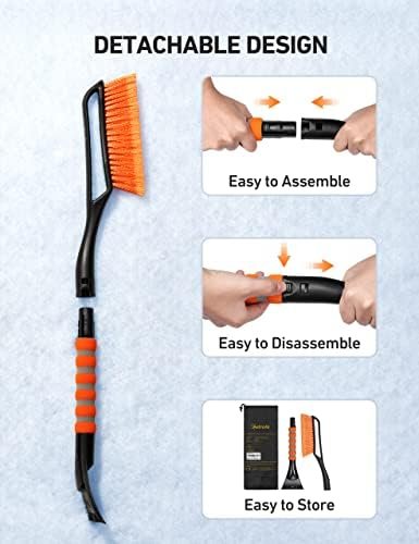 AstroAI 2 Pack 27" Snow Brush and Detachable Deluxe Ice Scraper with Ergonomic - Image 5