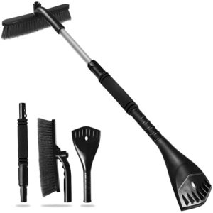 Rest-Eazzzy Snow Brush Extendable, 2 in 1 Ice Scraper for Car Windshield