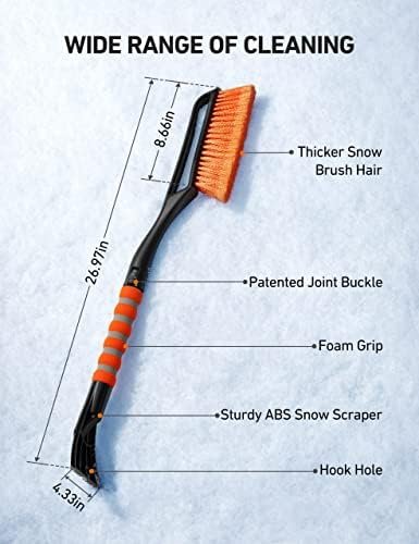 AstroAI 27 Inch Snow Brush and Detachable Ice Scraper with Ergonomic Foam Grip - Image 6