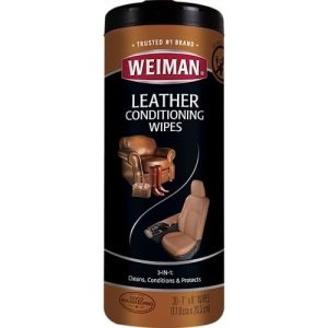 Weiman Leather Cleaner & Conditioner Wipes With UV Protection