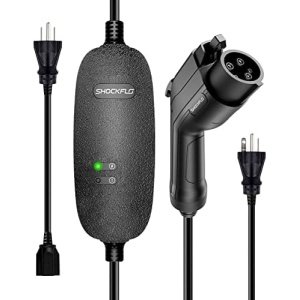 ShockFlo Level 1-2 EV Charger,16 Amp 110-240V 21ft Portable Electric Vehicle
