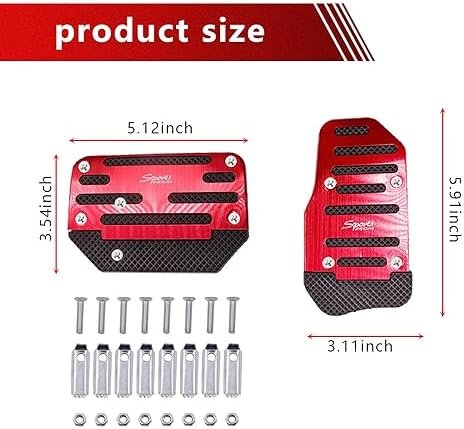 GKmow 2 PCS Car Accelerator Brake Pedal Kit, Non-Slip Wear-Resistant Metal - Image 2