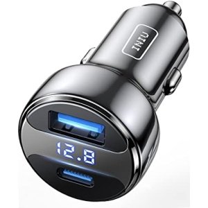 Car Charger USB C, INIU 66W Total Car Charger Fast Charging, All-Metal Mini 3A