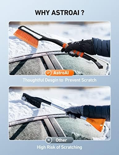 AstroAI 27 Inch Snow Brush and Detachable Ice Scraper with Ergonomic Foam Grip - Image 3
