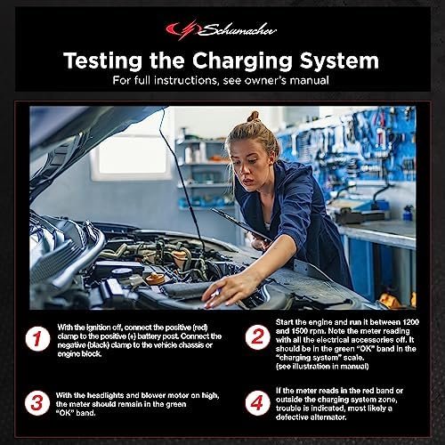 Schumacher BT-100 Battery Load Tester and Voltmeter - 100 Amp, Black - Image 5