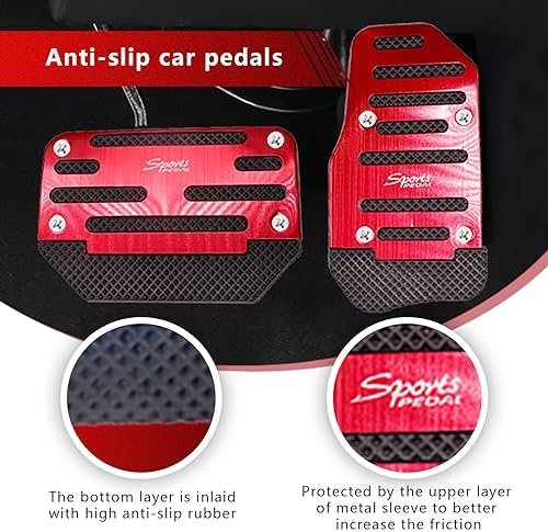 GKmow 2 PCS Car Accelerator Brake Pedal Kit, Non-Slip Wear-Resistant Metal - Image 3