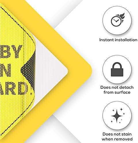 Baby On Board Sticker Sign - Essential for Cars - 5" by 5" - Bright Yellow and - Image 9