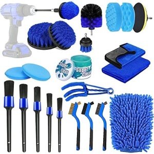 24PCS Car Detailing Brush Kit, YICOE Car Cleaning Kits with Auto Detailing Drill