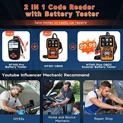 FOXWELL Upgrade NT301 Plus OBD2 Scanner Battery Tester 12V, 4 IN1 OBD Scanner - Image 8