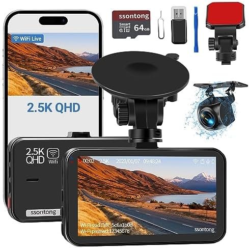 Dash Cam Front and Rear Camera, Dash Cam WiFi/APP Control Dashcam