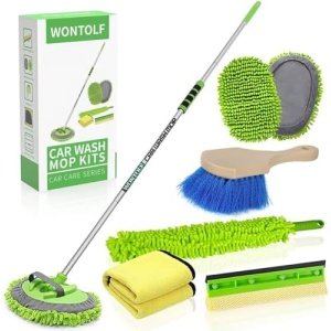 Wontolf 62'' Car Wash Brush with Long Handle Chenille Microfiber Car Wash Mop