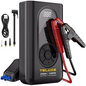 TELUXE Jump Starter with Air Compressor, 2500A 120PSI Car Battery Jump Starter