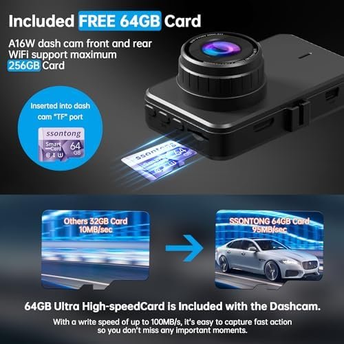 Dash Cam Front and Rear Camera, Dash Cam WiFi/APP Control Dashcam - Image 5