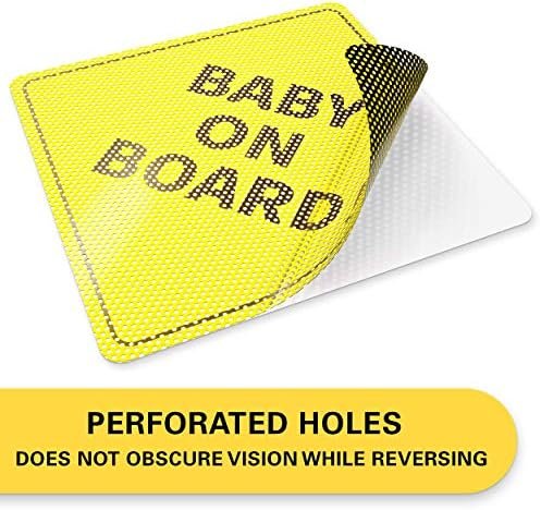 Baby On Board Sticker Sign - Essential for Cars - 5" by 5" - Bright Yellow and - Image 4