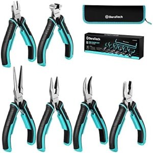DURATECH Mini Pliers Set, 6PCS Jewelry Pliers Set, CRV Construction