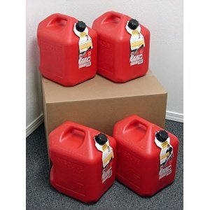 5 Gallon Gas Can, 4 Pack, Spill Proof Fuel Container - New!