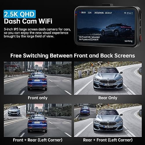 Dash Cam Front and Rear Camera, Dash Cam WiFi/APP Control Dashcam - Image 7