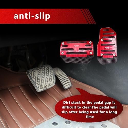 GKmow 2 PCS Car Accelerator Brake Pedal Kit, Non-Slip Wear-Resistant Metal - Image 4