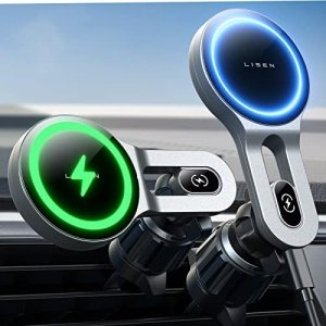 LISEN for MagSafe Car Mount Charger, 15W Wireless Charger iPhone for Car