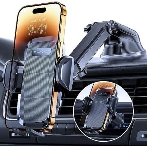 Miracase Car Phone Mount, [Upgraded Strong Military Grade Suction Cup]