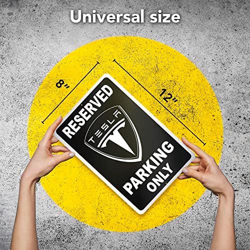 Tesla Parking Only Sign - 8x12 Aluminum Tesla Poster - Gifts for Tesla Owners - Image 2