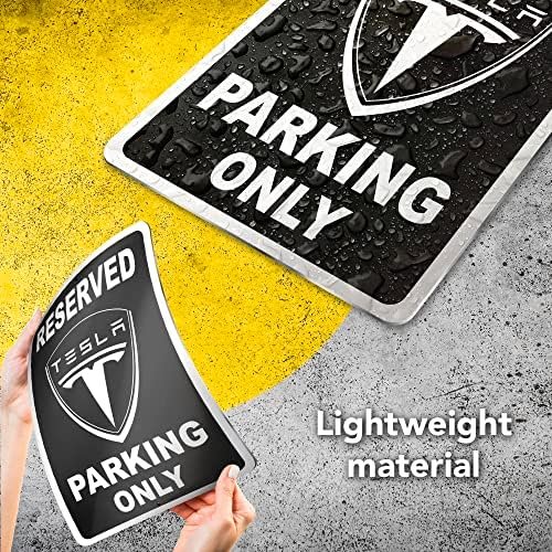 Tesla Parking Only Sign - 8x12 Aluminum Tesla Poster - Gifts for Tesla Owners - Image 3